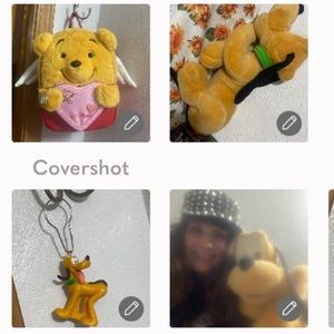 Disney Pluto 18”x8w+Pluto keychain figure 3x2.5+Winnie the Pooh🎒Bag🍯